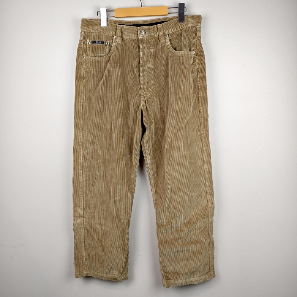 Hugo Boss Alabama Corduroy Pants  Tan Khaki Camel Winter Casual Size 34x36